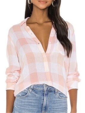 Rails Hunter  Pink & White Plaid Button-Down Shirt